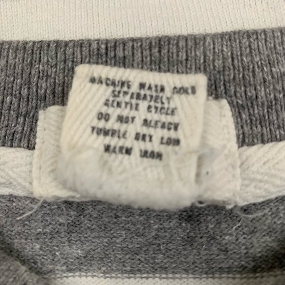 Y2K Gap Oversized Horizontal Striped Boyfriend Henley Long Sleeve Pullov… - Picture 10 of 16